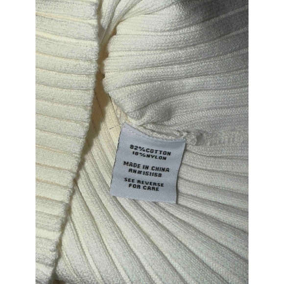 525 America Ribbed Knit Maxi Dress Button Front Long Sleeve, Chalk, Size S, NWT - Picture 4 of 6